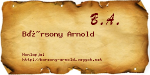 Bársony Arnold névjegykártya